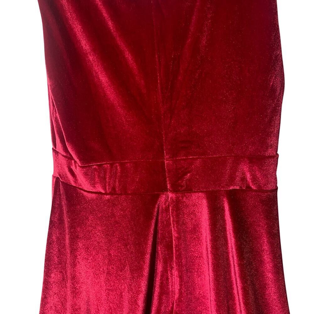 GRACE KARIN Red Velvet Dress, Sleeveless V-line, Flared A-Line, Zip, Midi, Large - Picture 11 of 12
